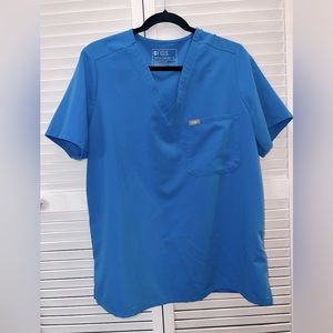 Figs Scrubs Catarina V-Neck Top, Size XL, Capri blue